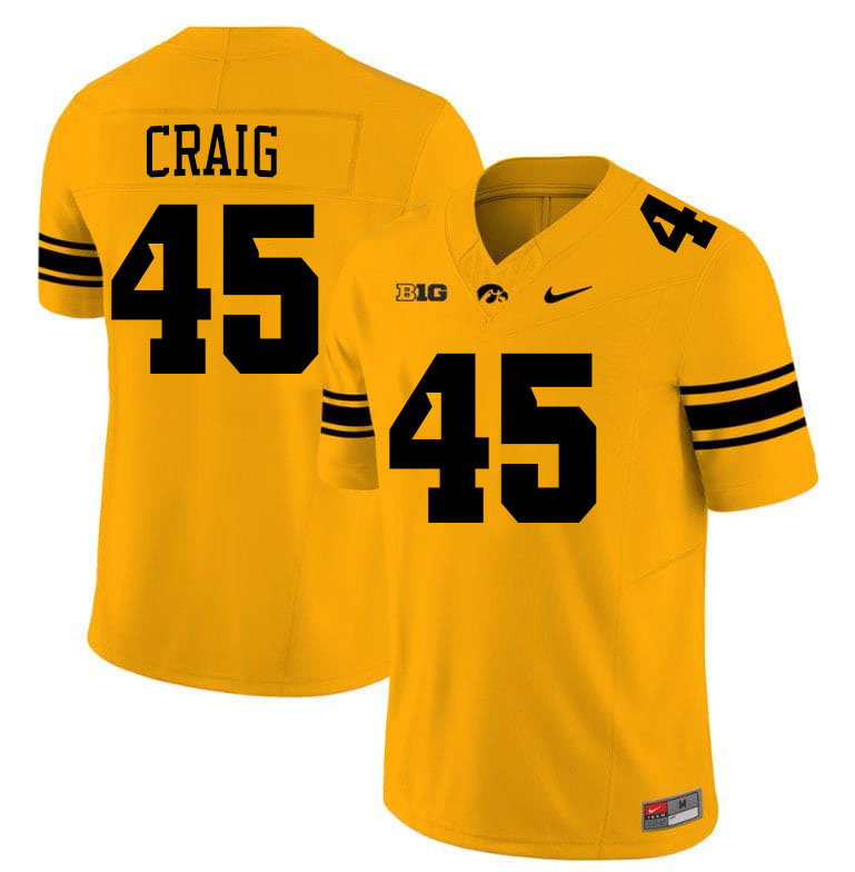 Deontae Craig Iowa Jersey,University Of Iowa Hawkeyes Fotoball Uniforms,Jersey,Gears-Gold